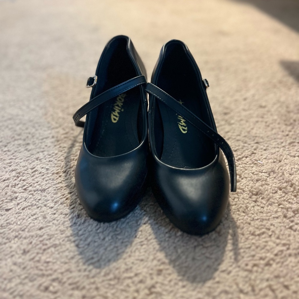 Women’s black flamenco shoes, character shoes, Latin salsa, ballroom